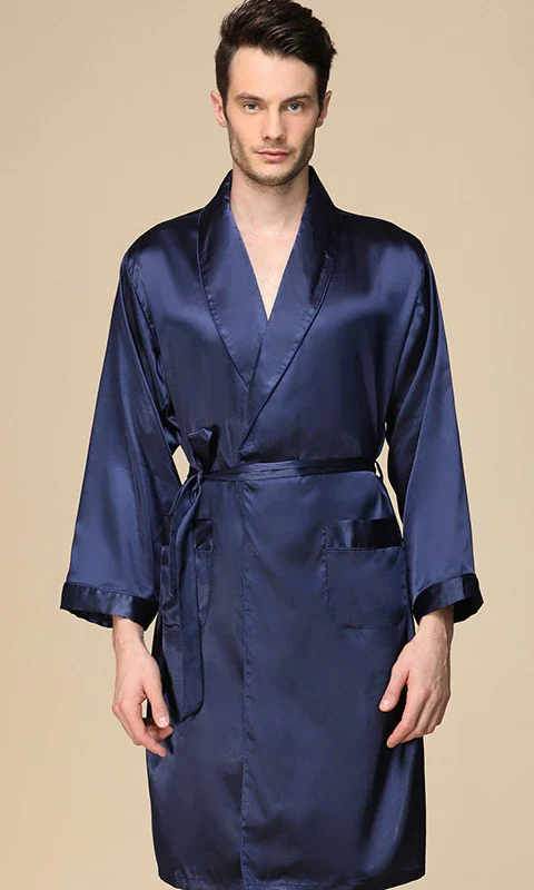 Peignoir Satin Homme Kimono | Peignoir Royal