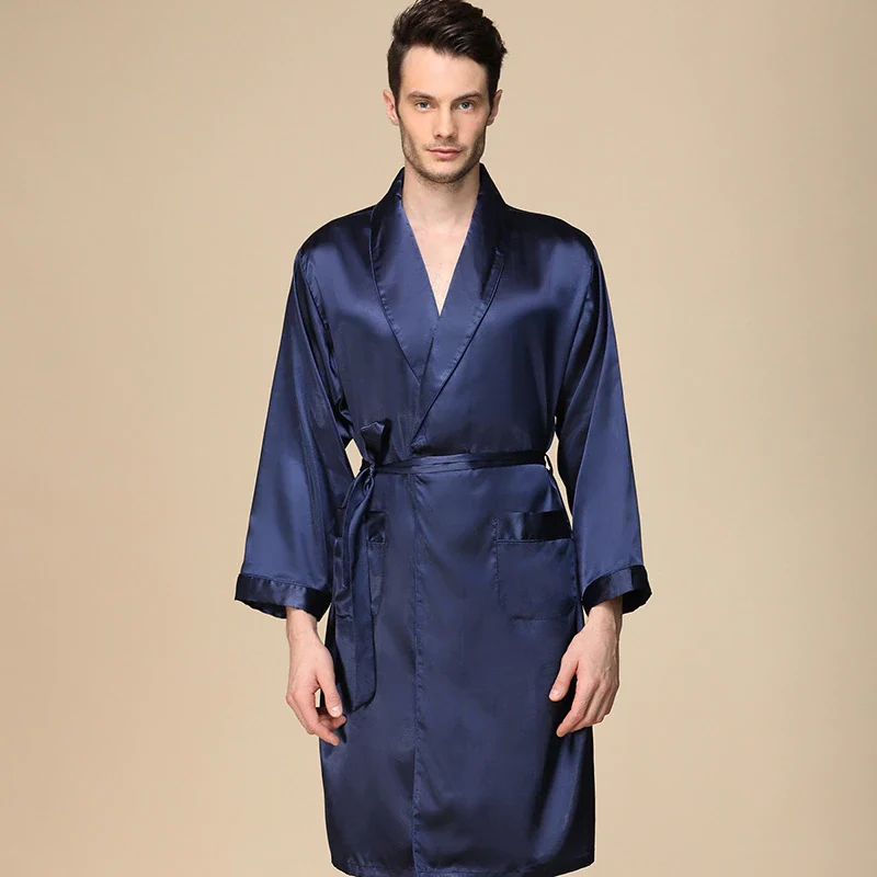 Peignoir Satin Homme Kimono | Peignoir Royal